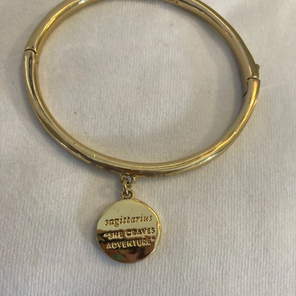 Kate Spade NY Sagittarius She Craves Adventure Charm Hinged Bangle Bracelet - Picture 4 of 5